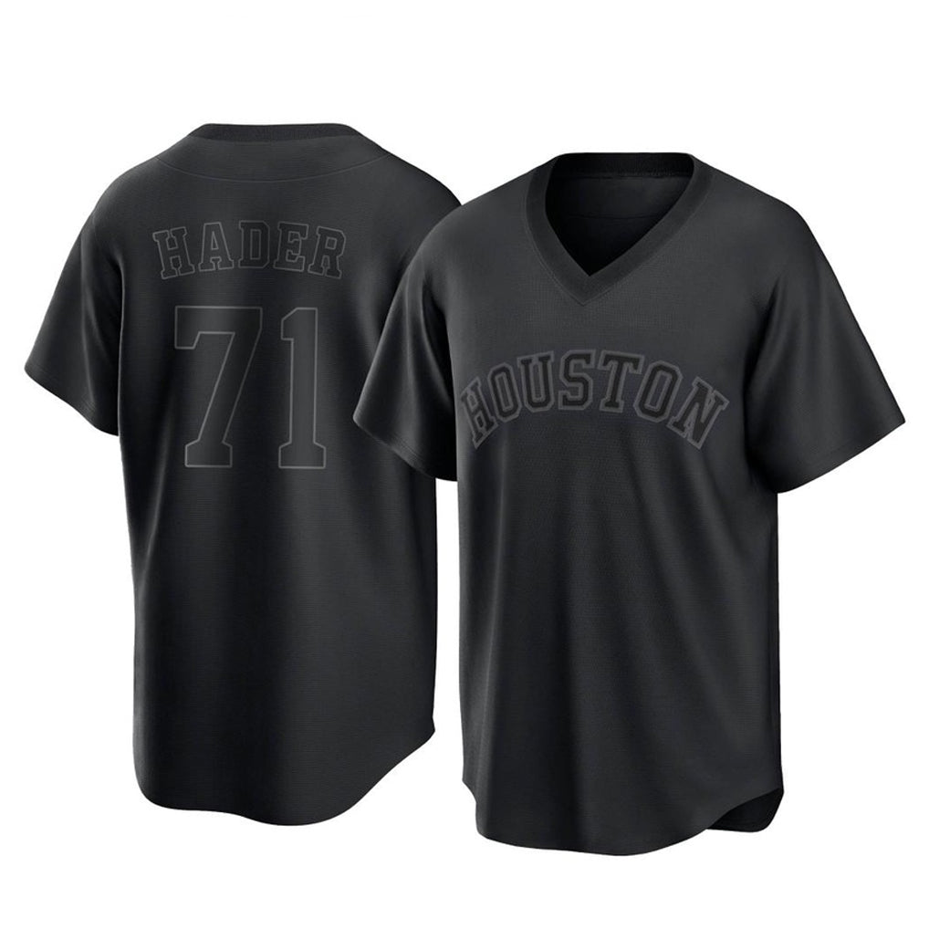 Elroe H.Astros #71 Josh Hader Player Black Fashion T-shirt Home Game Stitched Jerseys