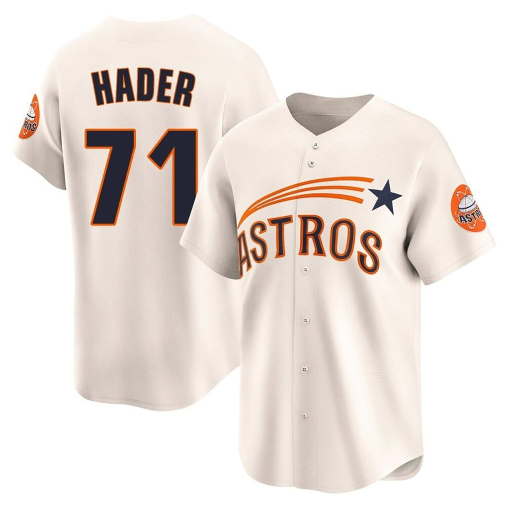 Elroe H.Astros #71 Josh Hader Player Cream Throwback Cooperstown Collection Limited Stitched Jerseys