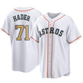Elroe H.Astros #71 Josh Hader Player Gold Collection Game Home Stitched Jerseys