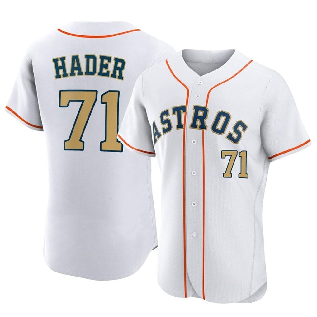 Elroe H.Astros #71 Josh Hader Player Gold Collection Limited Elite Home Stitched Jerseys