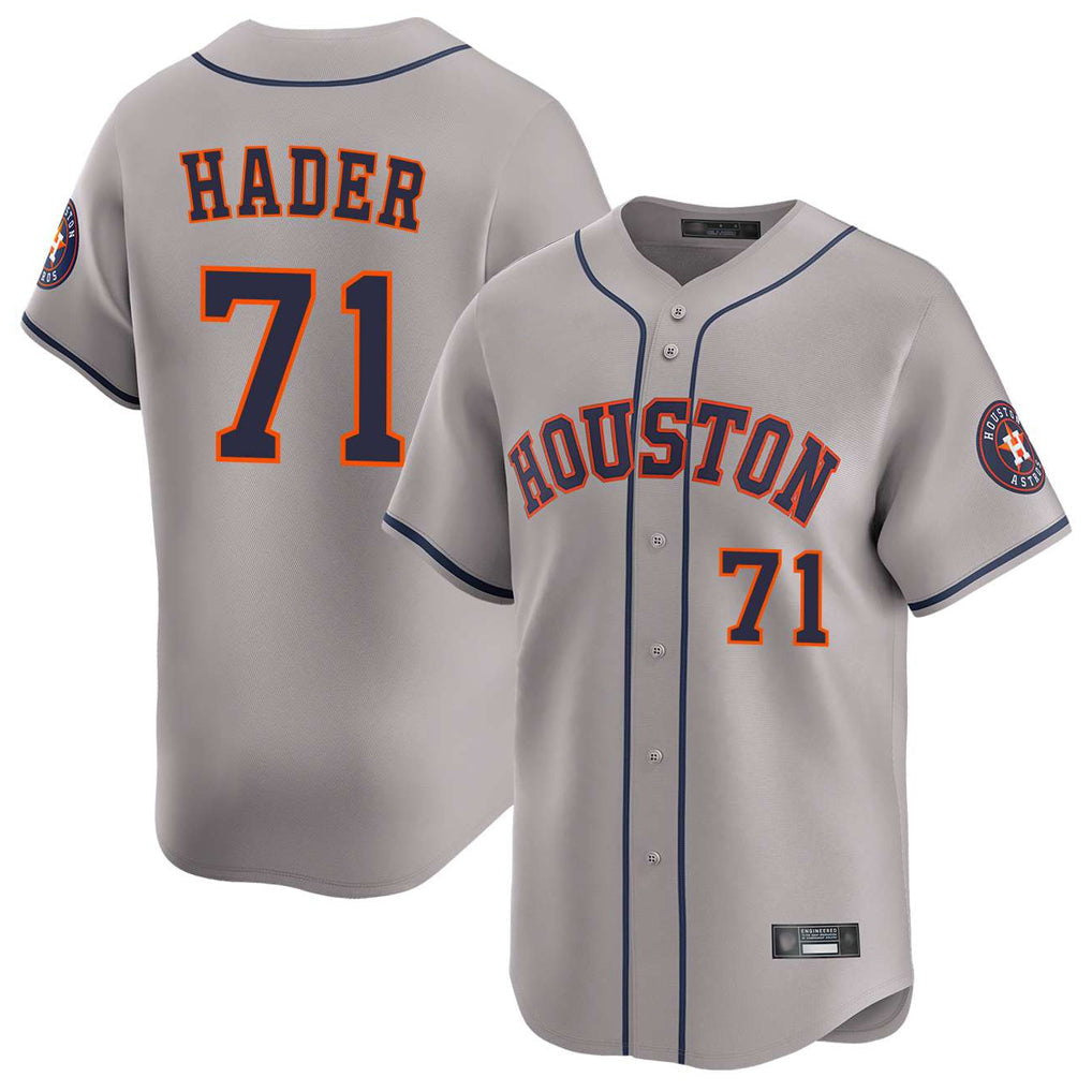 Elroe H.Astros #71 Josh Hader Player Gray Home Limited Stitched Jerseys