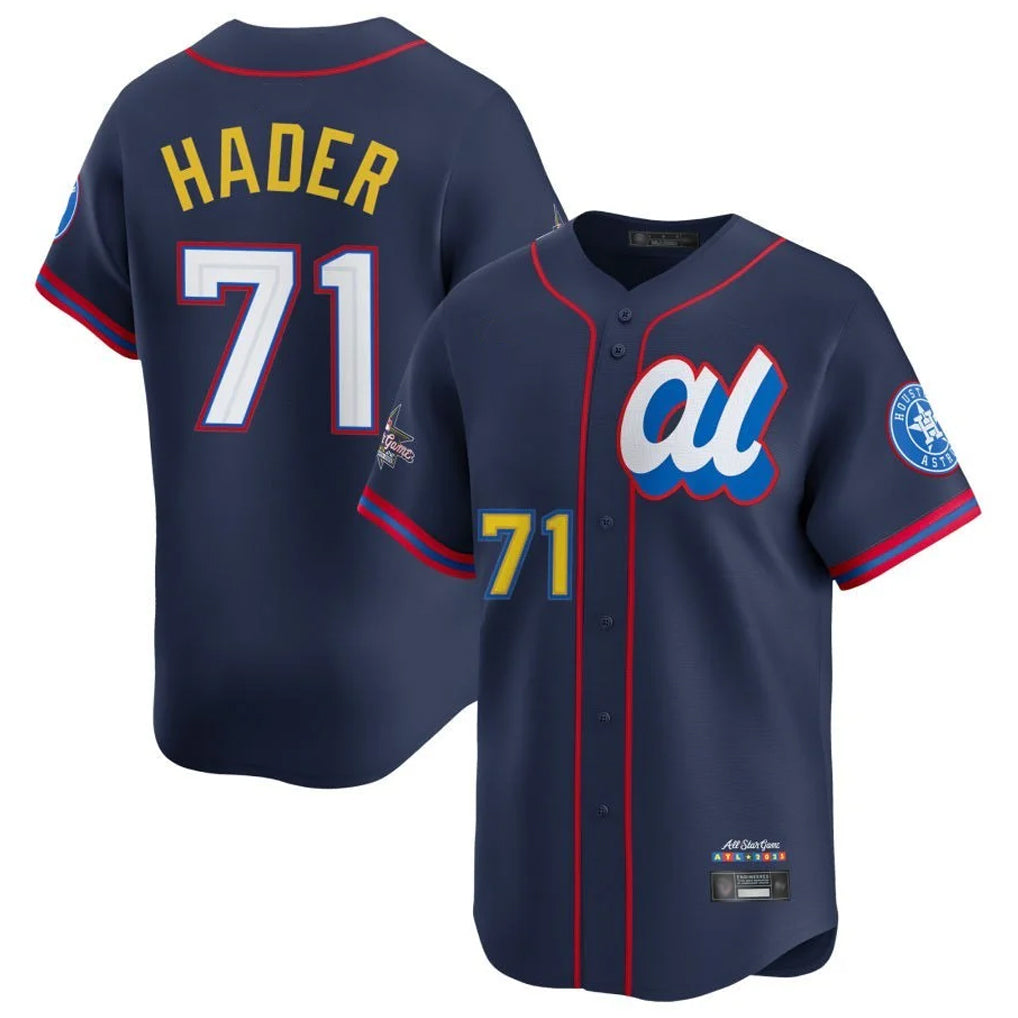 Elroe H.Astros #71 Josh Hader Player Navy American League All-Star Game Limited Stitched Jerseys