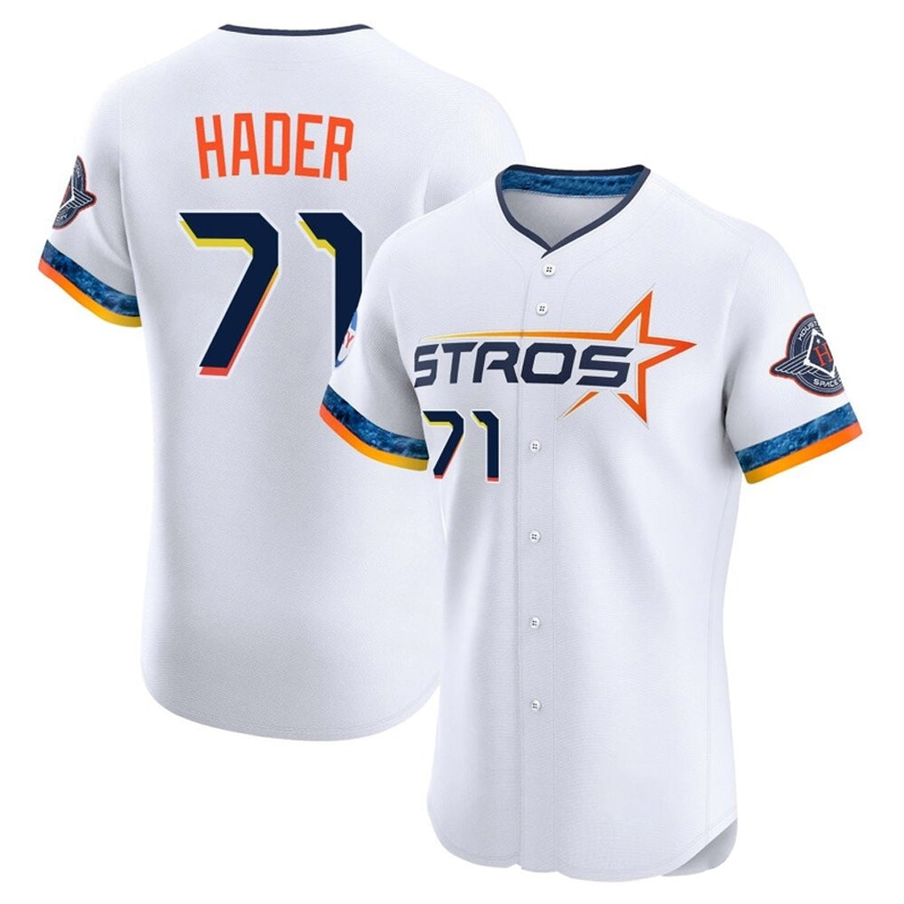 Elroe H.Astros #71 Josh Hader Player White City Connect Limited Elite Home Stitched Jerseys