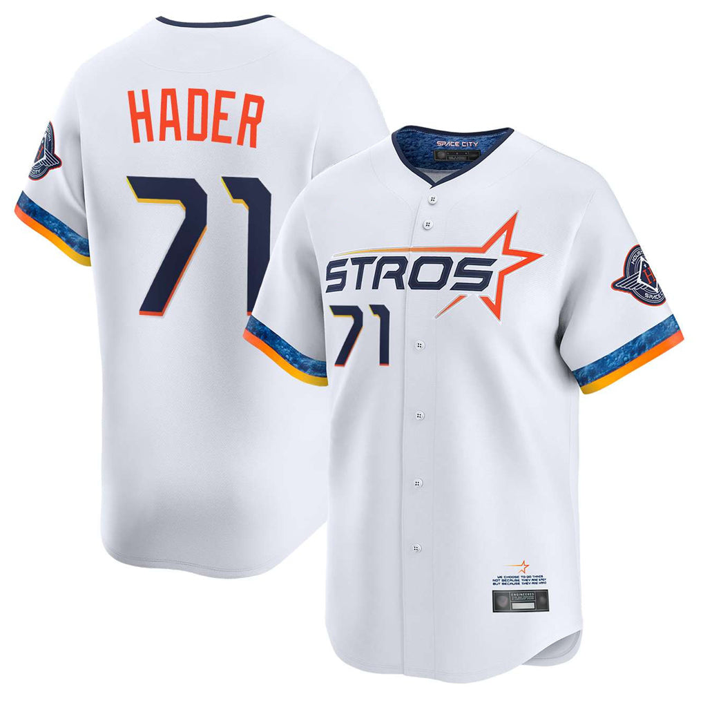 Elroe H.Astros #71 Josh Hader Player White City Connect Limited Home Stitched Jerseys