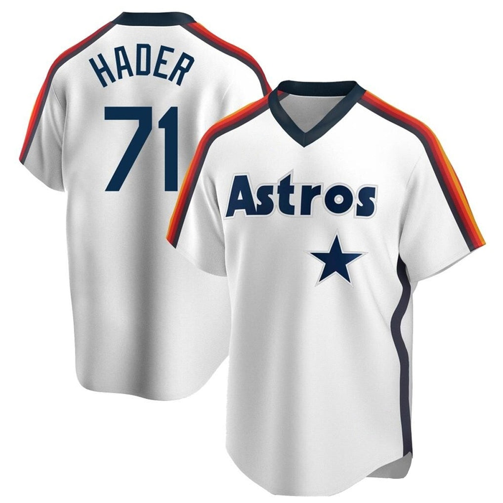 Elroe H.Astros #71 Josh Hader Player White Cooperstown Collection T-shirt Stitched Jerseys