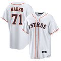 Elroe H.Astros #71 Josh Hader Player White Home Game Stitched Jerseys