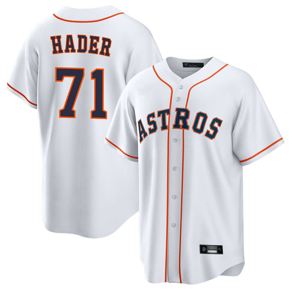 Elroe H.Astros #71 Josh Hader Player White Home Game Stitched Jerseys