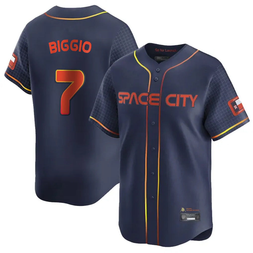 Elroe H.Astros #7 Craig Biggio Player Navy City Connect Home Limited Stitched Jerseys