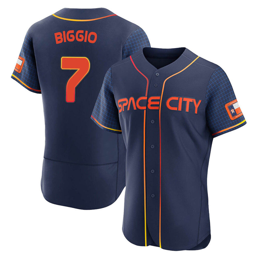 Elroe H.Astros #7 Craig Biggio Player Navy City Connect Limited Elite Home Stitched Jerseys