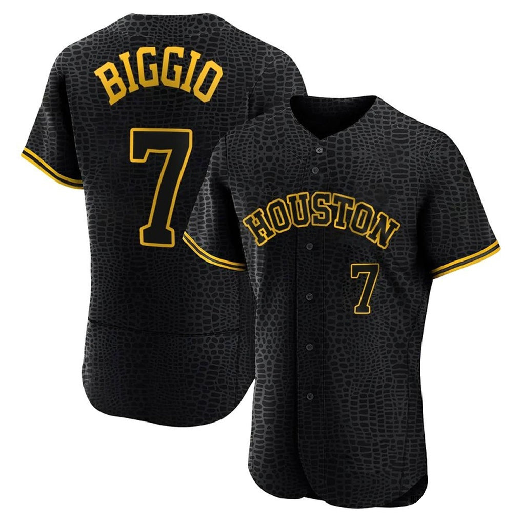 Elroe H.Astros #7 Craig Biggio Player Snake Skin City Limited Elite Home Stitched Jerseys