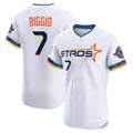 Elroe H.Astros #7 Craig Biggio Player White City Connect Limited Elite Home Stitched Jerseys