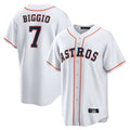 Elroe H.Astros #7 Craig Biggio Player White Home Game Stitched Jerseys