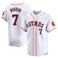 Elroe H.Astros #7 Craig Biggio Player White Home Limited Stitched Jerseys