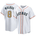 Elroe H.Astros #8 Christian Walker Player Gold Collection Game Home Stitched Jerseys