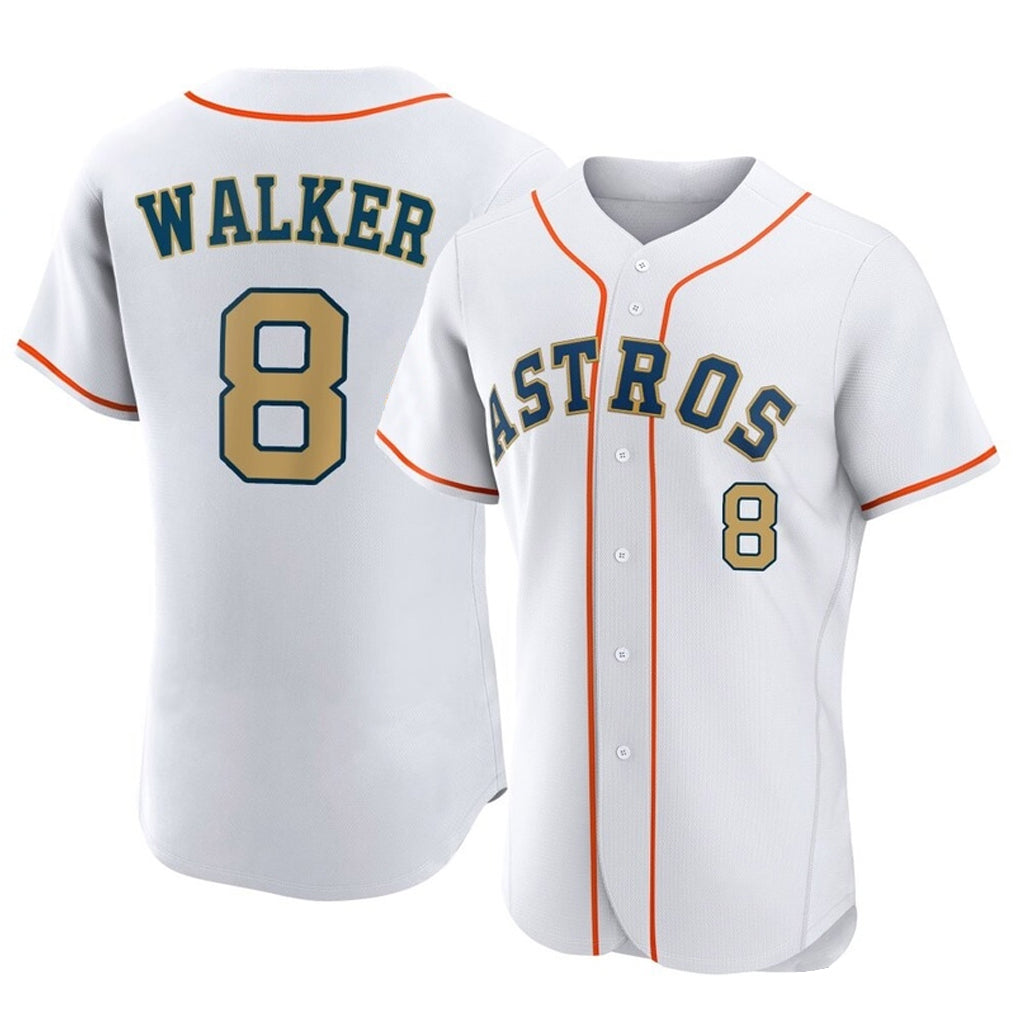 Elroe H.Astros #8 Christian Walker Player Gold Collection Limited Elite Home Stitched Jerseys
