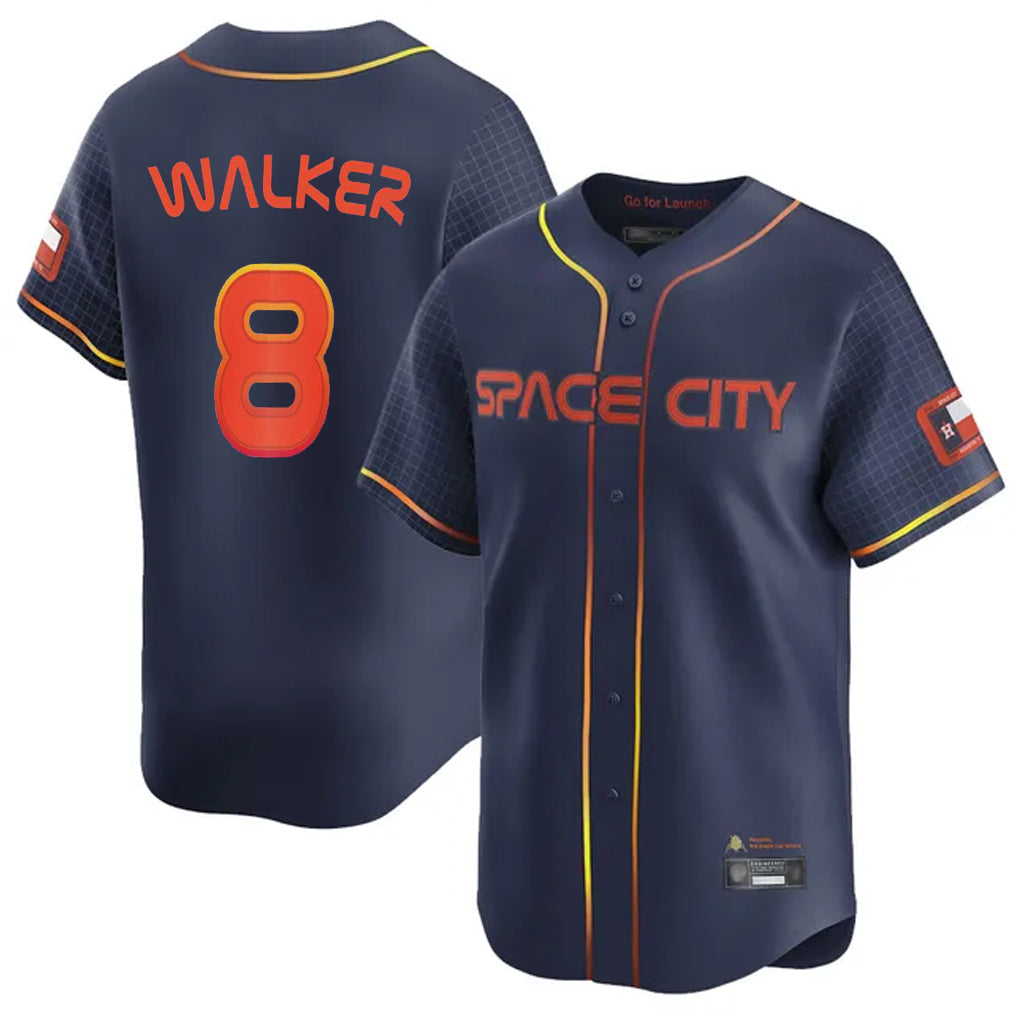 Elroe H.Astros #8 Christian Walker Player Navy City Connect Home Limited Stitched Jerseys