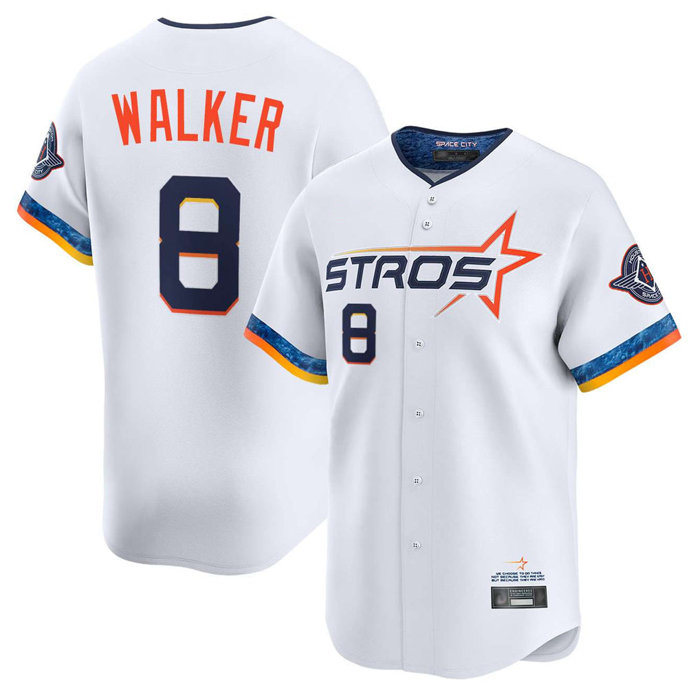 Elroe H.Astros #8 Christian Walker Player White City Connect Limited Home Stitched Jerseys
