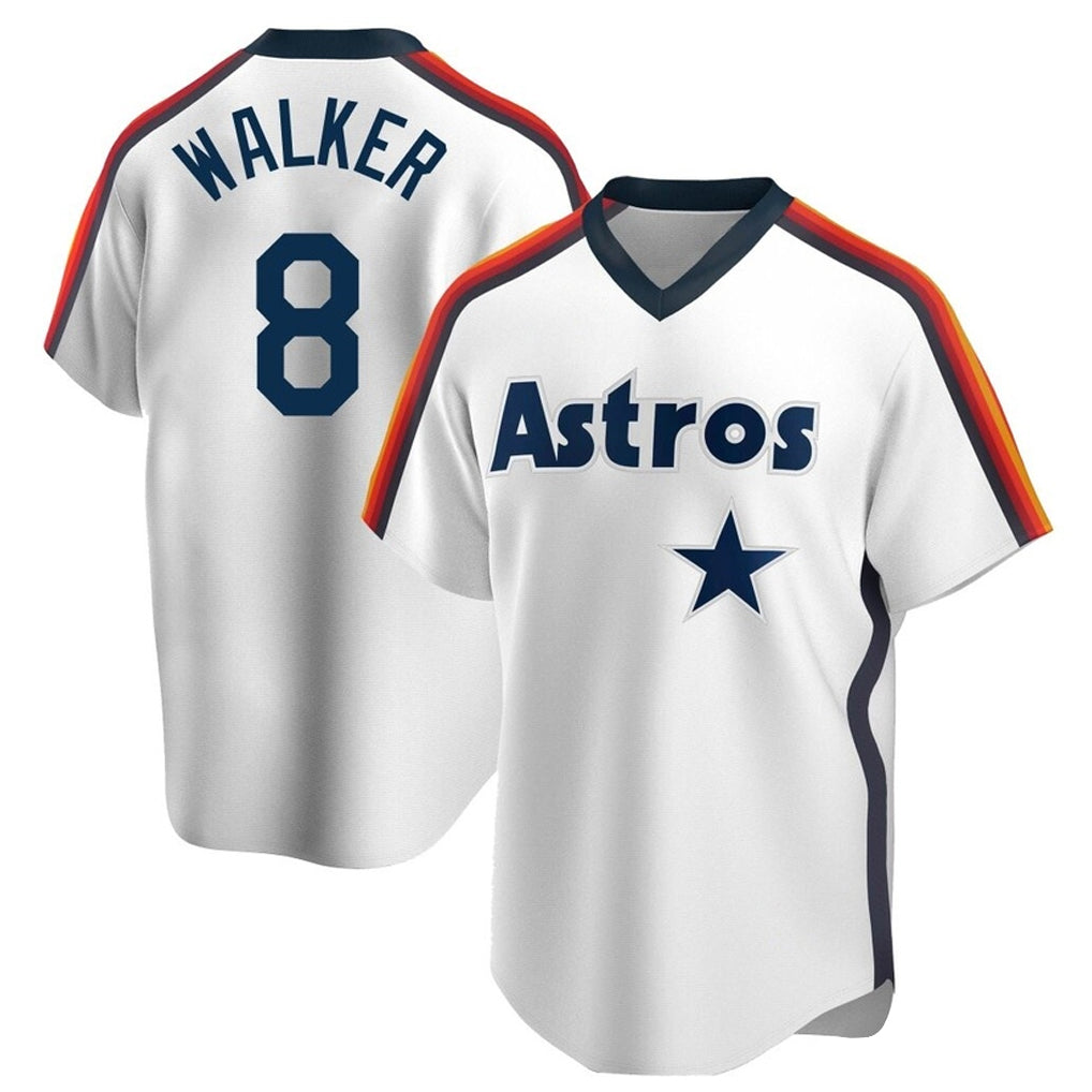 Elroe H.Astros #8 Christian Walker Player White Cooperstown Collection T-shirt Stitched Jerseys