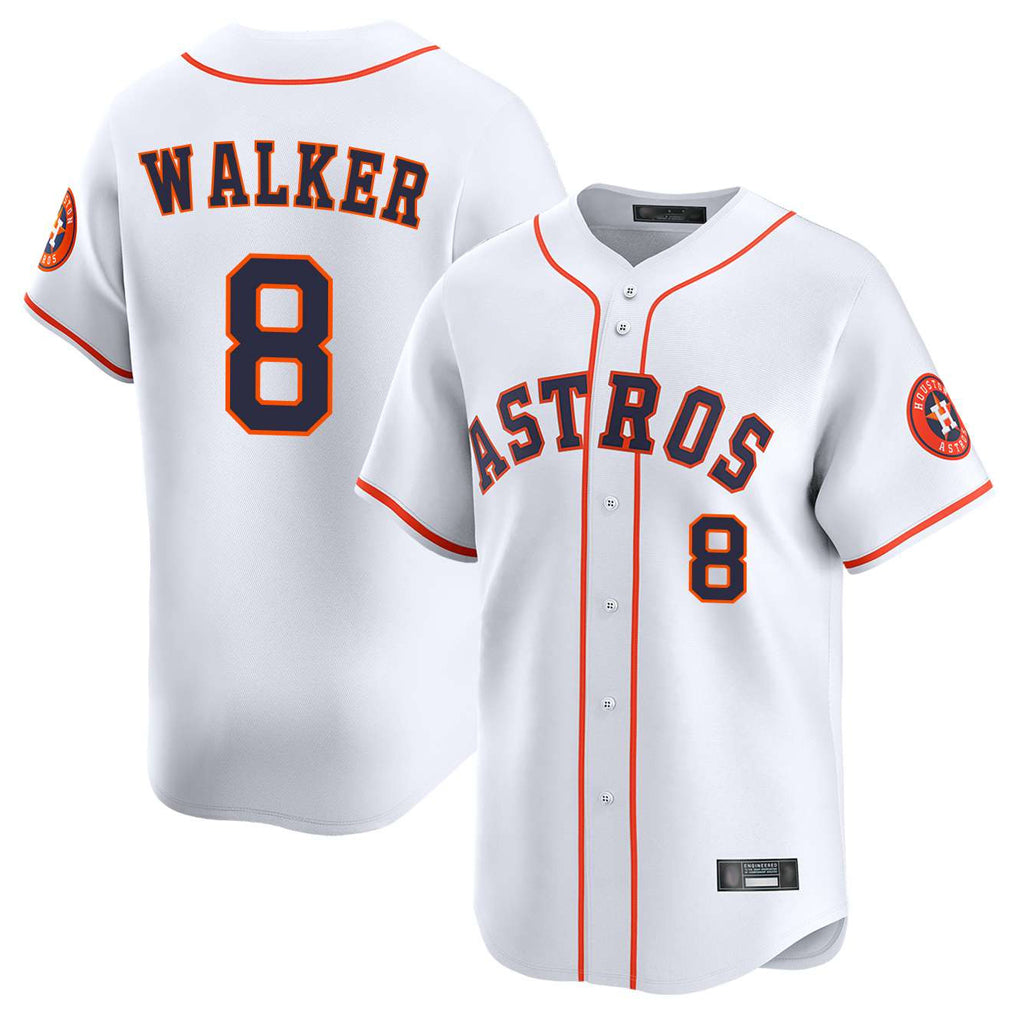 Elroe H.Astros #8 Christian Walker Player White Home Limited Stitched Jerseys