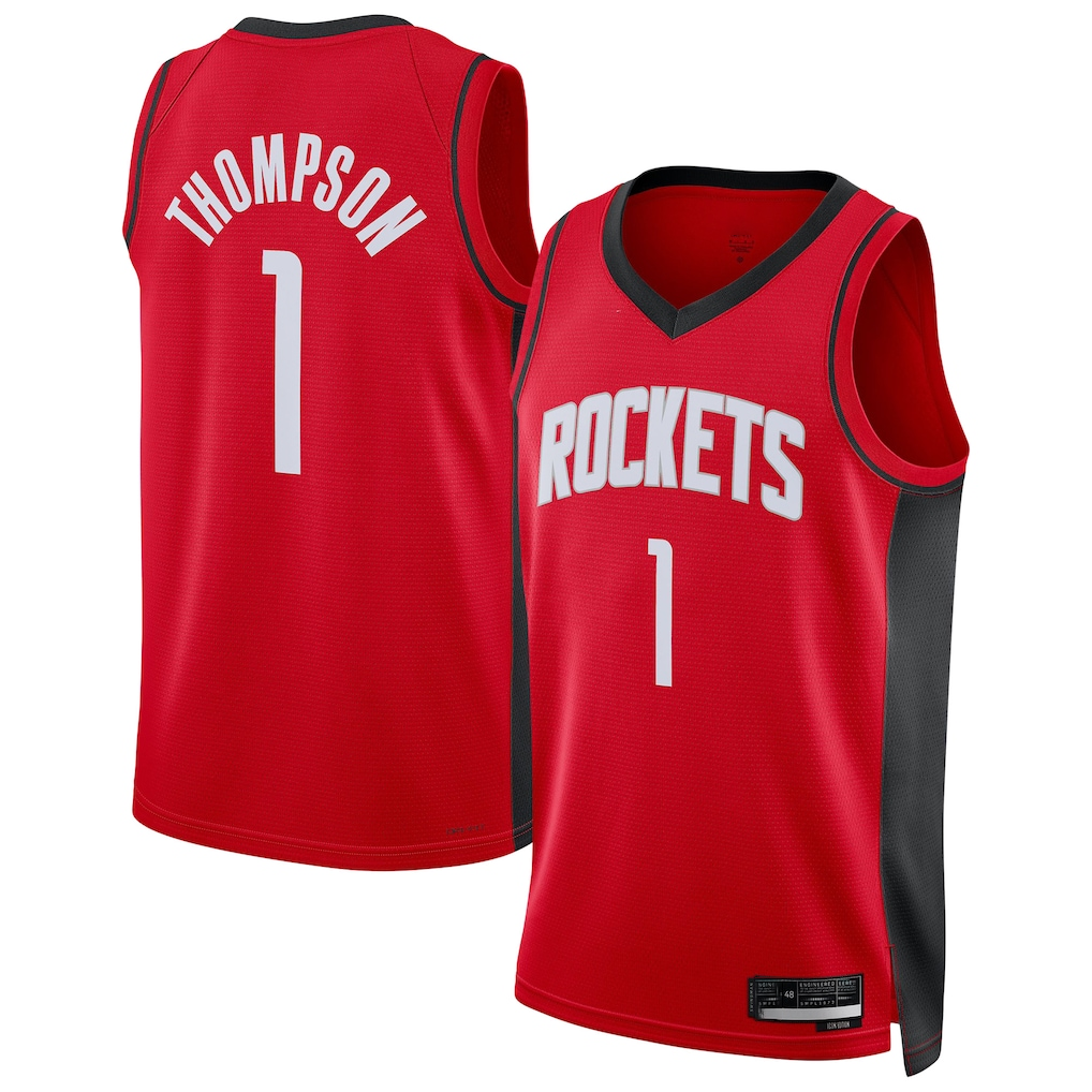 Elroe H.Rockets #1 Amen Thompson Red Swingman Player Stitched Jerseys-Icon Edition