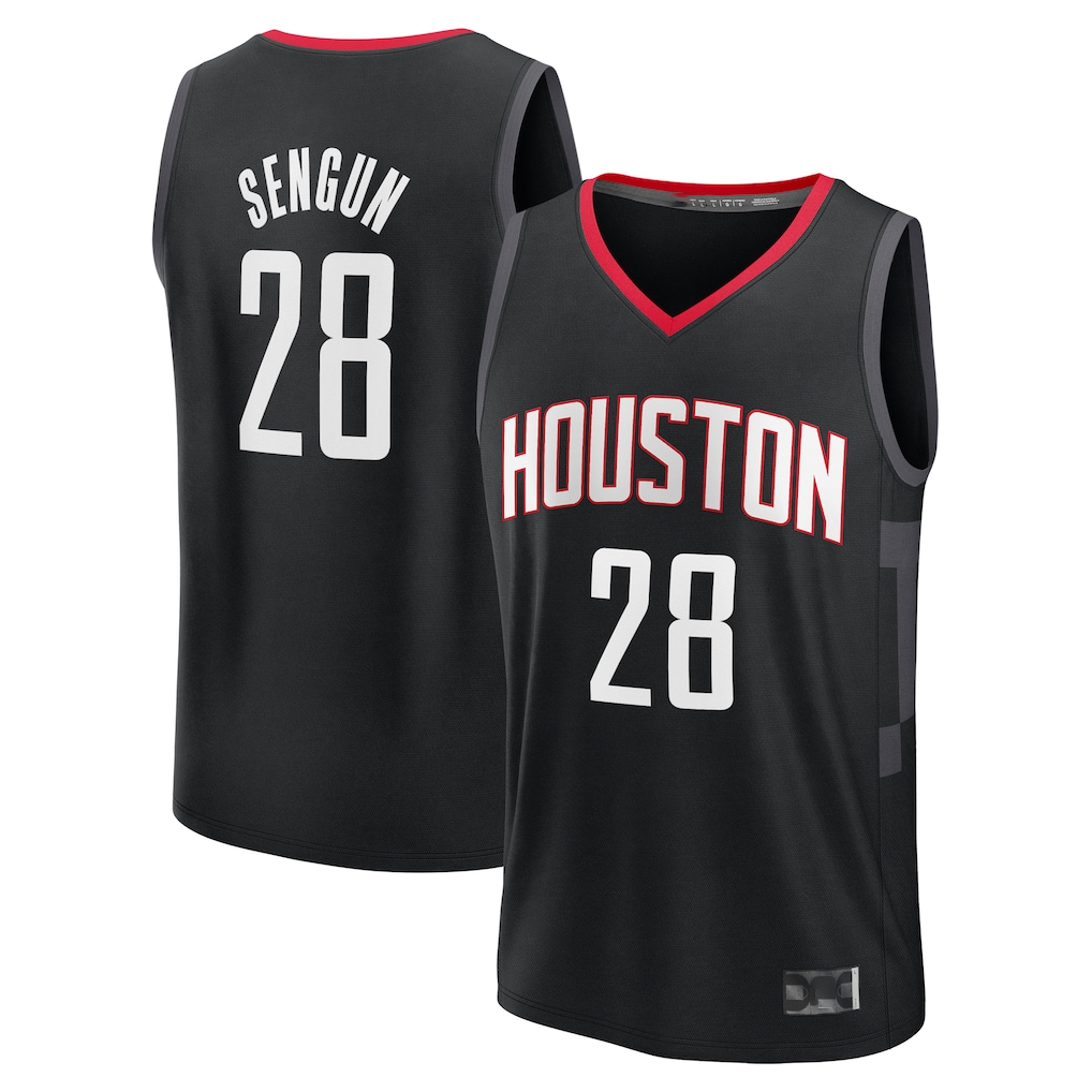 Elroe H.Rockets #28 Alperen Sengun Black Fast Break Replica Player Stitched Jerseys-Statement Edition