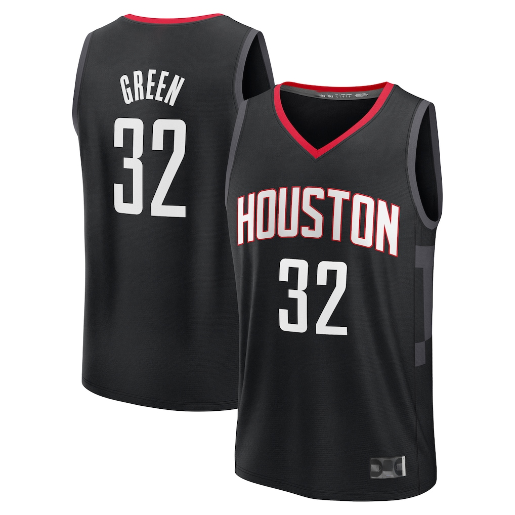 Elroe H.Rockets #32 Jeff Green Black Fast Break Replica Player Stitched Jerseys-Statement Edition