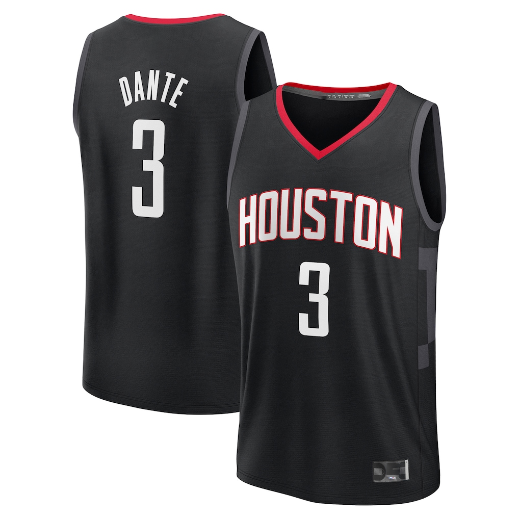 Elroe H.Rockets #3 N'Faly Dante Black Fast Break Replica Player Stitched Jerseys-Statement Edition