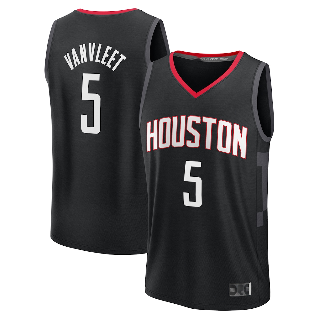 Elroe H.Rockets #5 Fred VanVleet Black Fast Break Replica Player Stitched Jerseys-Statement Edition
