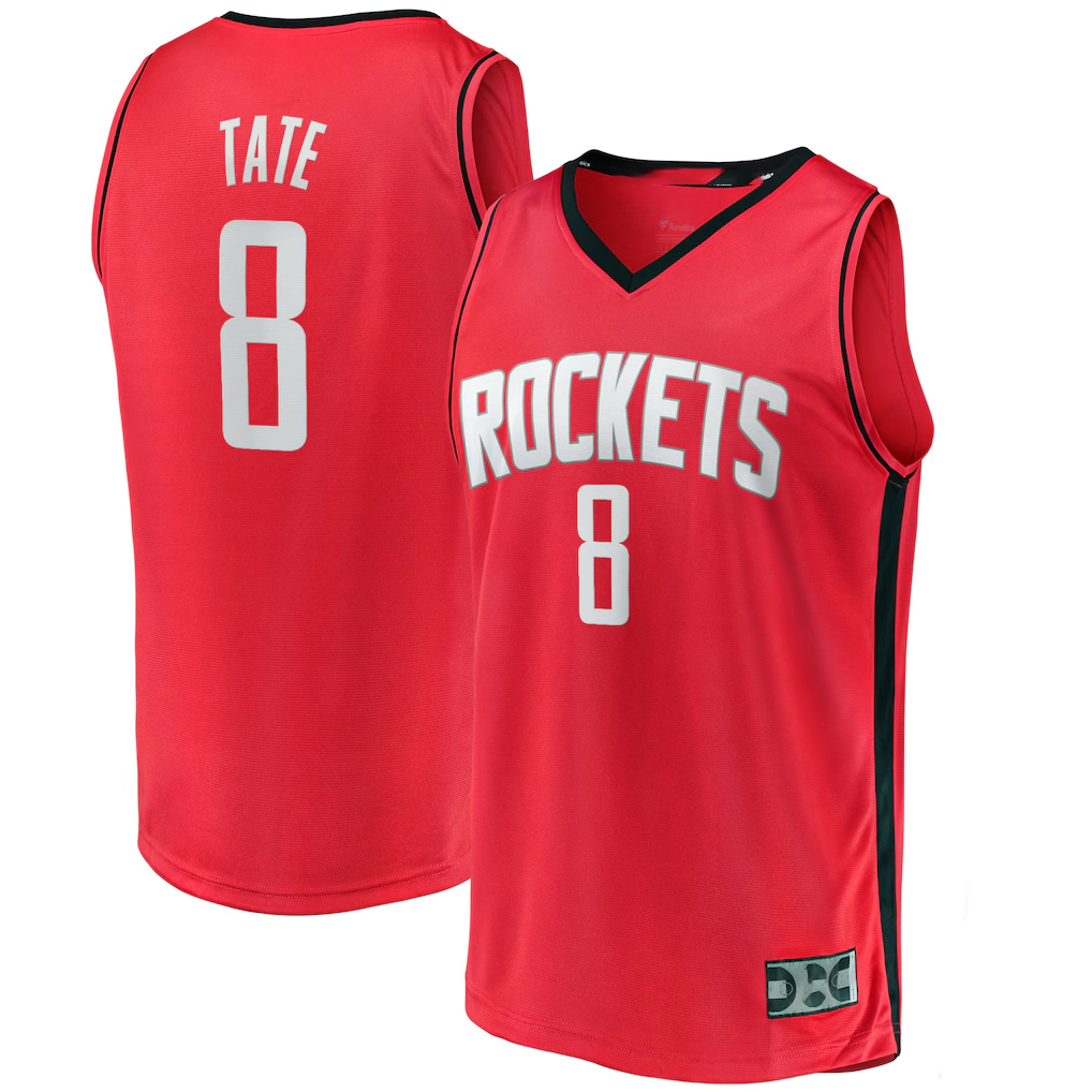 Elroe H.Rockets #8 Jae'Sean Tate Red Fast Break Replica Stitched Jerseys-Icon Edition