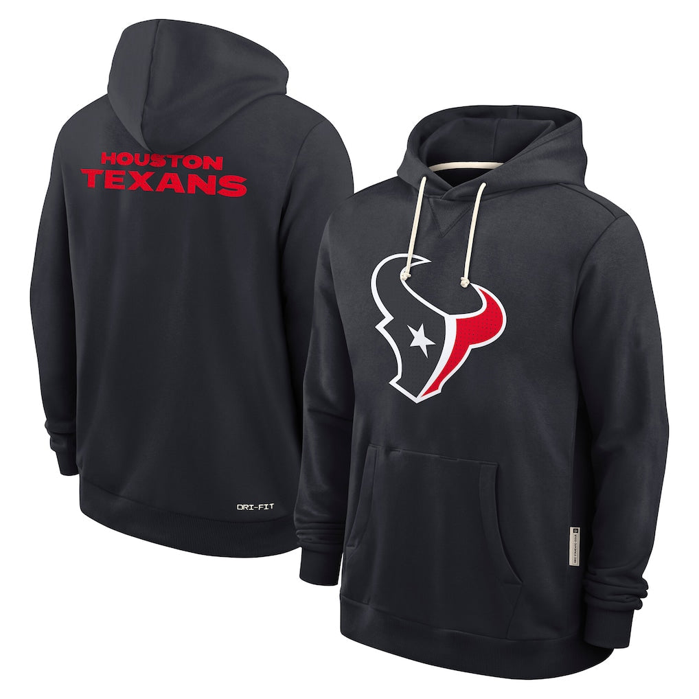 Elroe H.Texans Navy Sideline Standard Home Dri-FIT Hoodie Blank Player Stitched Jerseys