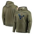 Elroe H.Texans Olive Salute to Service Pullover Hoodies Home Game Blank Player Stitched Jerseys