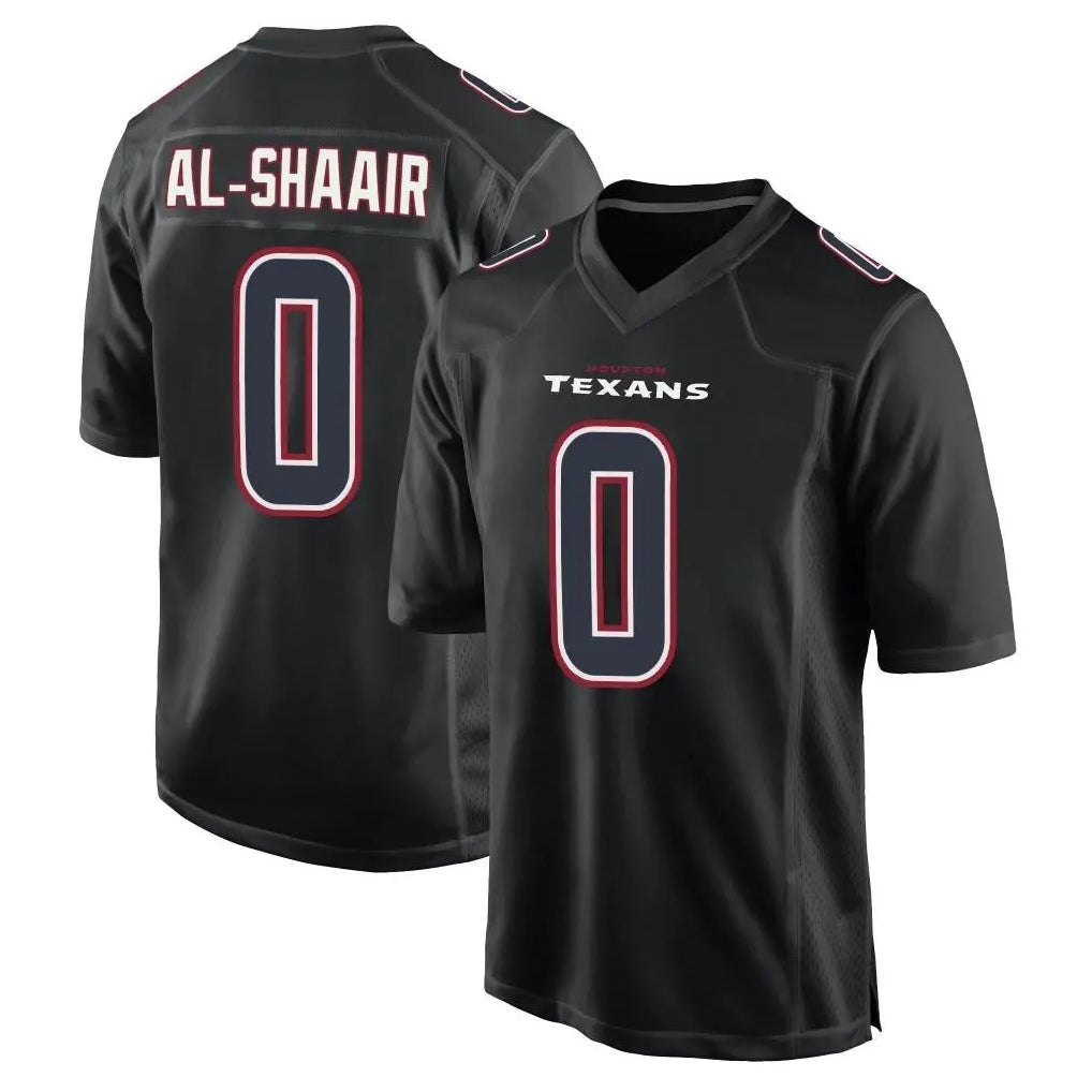 Elroe H.Texans #0 Azeez Al-Shaair Player Black Fashion Home Game Stitched Jerseys