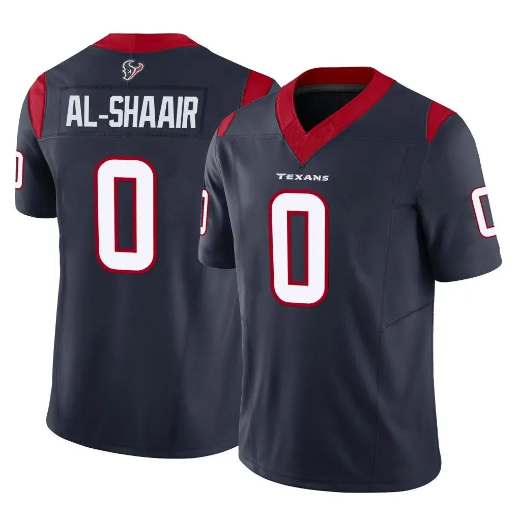 Elroe H.Texans #0 Azeez Al-Shaair Player Navy Limited Vapor F.U.S.E. Home Game Stitched Jerseys