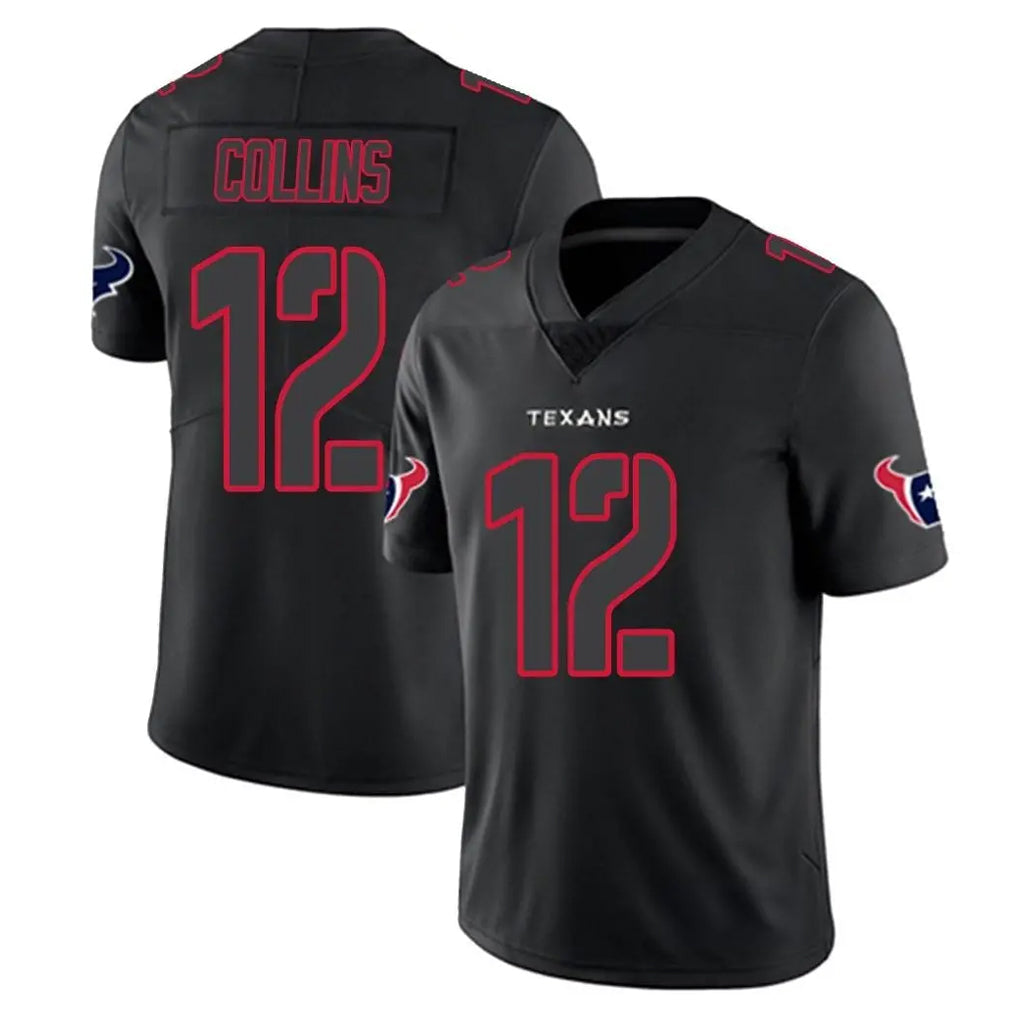 Elroe H.Texans #12 Nico Collins Player Black Impact Limited Game Stitched Jerseys