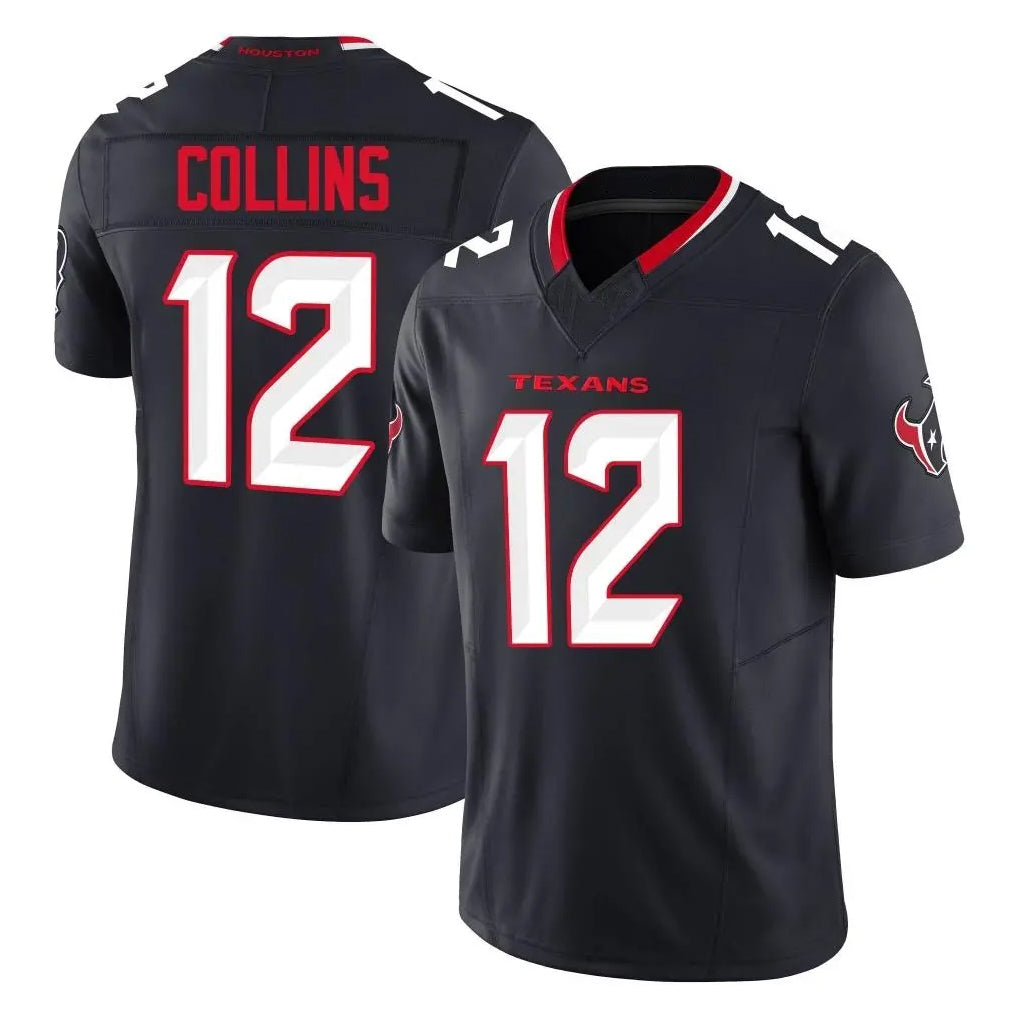 Elroe H.Texans #12 Nico Collins Player Navy Limited Vapor F.U.S.E. Home Game Stitched Jerseys