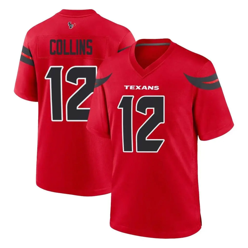 Elroe H.Texans #12 Nico Collins Player Red Alternate Home Game Stitched Jerseys