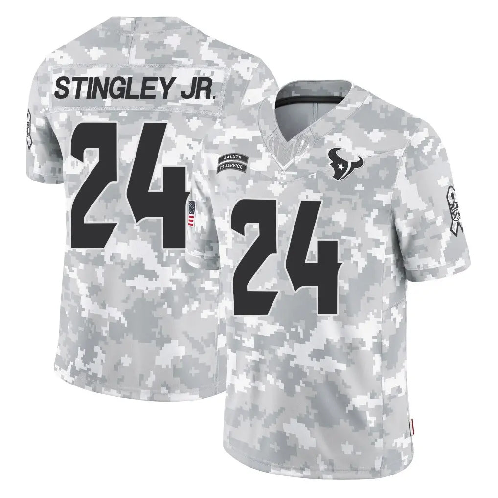 Elroe H.Texans #24 Derek Stingley Jr. Player Arctic Camo Salute To Service Limited Game Stitched Jerseys