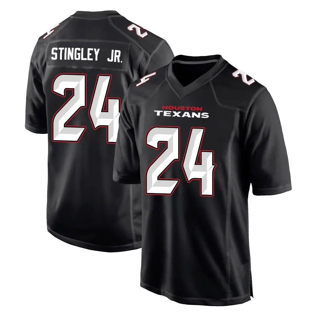 Elroe H.Texans #24 Derek Stingley Jr. Player Carbon Black Fashion Home Game Stitched Jerseys
