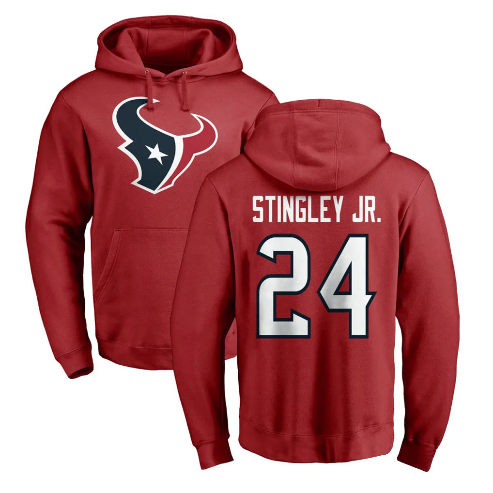 Elroe H.Texans #24 Derek Stingley Jr. Player Red Pro Line Pullover Hoodie Limited Game Stitched Jerseys