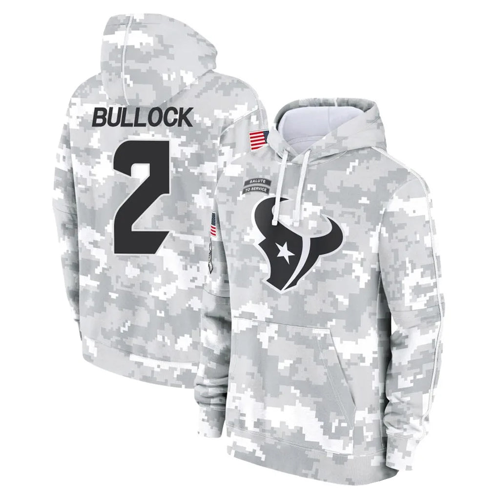 Elroe H.Texans #2 Calen Bullock Player Arctic Camo Salute to Service Hoodies Limited Game Stitched Jerseys