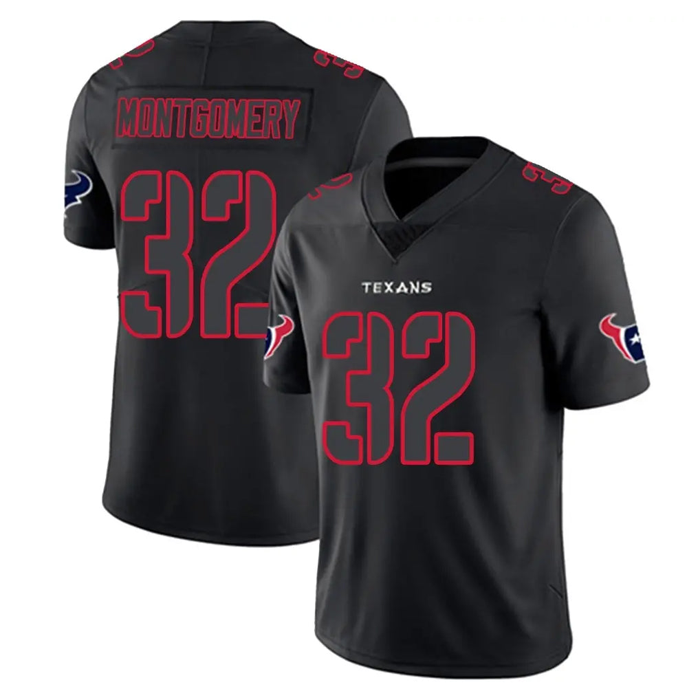 Elroe H.Texans #32 David Montgomery Player Black Impact Limited Game Stitched Jerseys