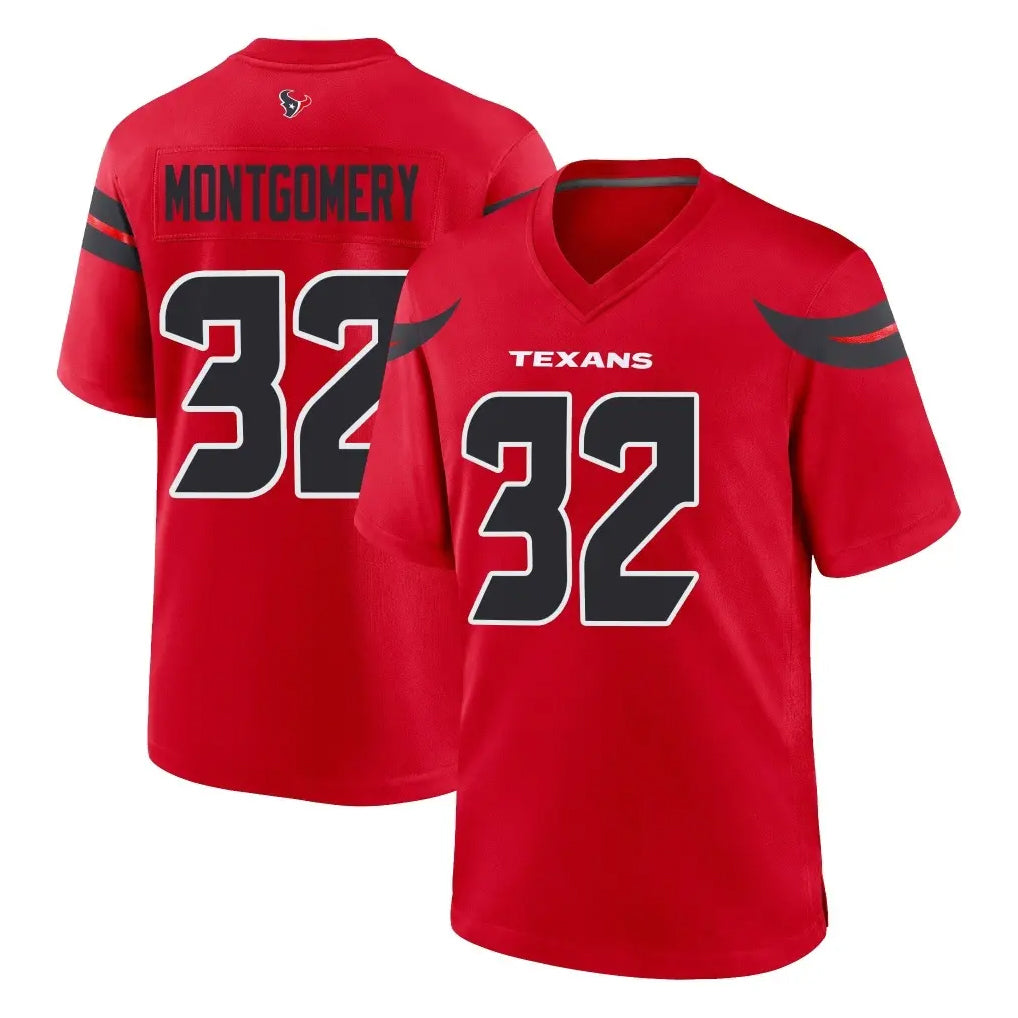 Elroe H.Texans #32 David Montgomery Player Red Alternate Home Game Stitched Jerseys