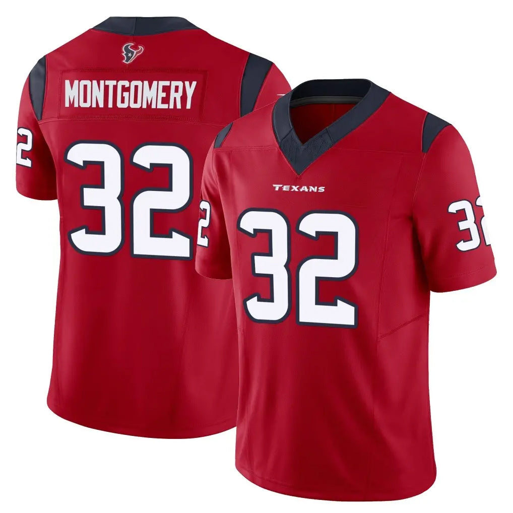 Elroe H.Texans #32 David Montgomery Player Red Limited Vapor F.U.S.E. Home Game Stitched Jerseys