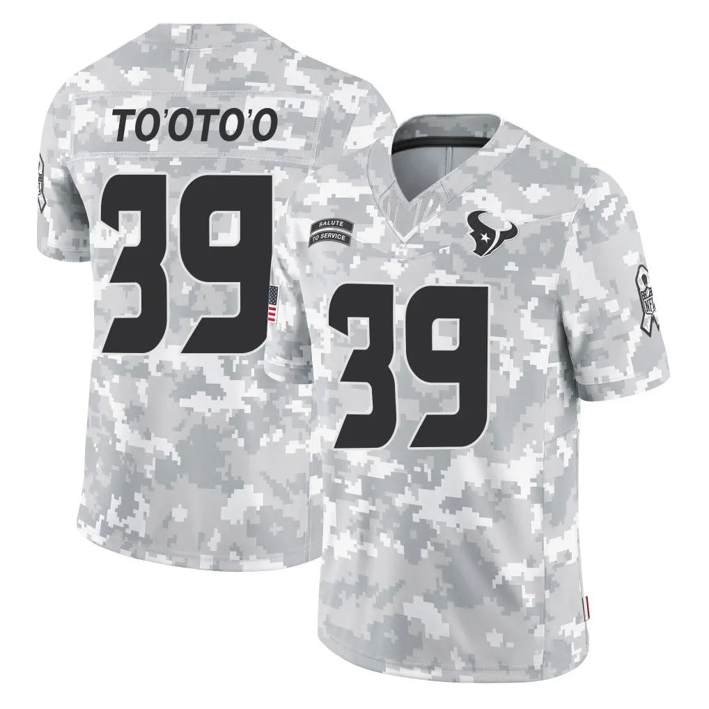 Elroe H.Texans #39 Henry To'oTo'o Player Arctic Camo Salute To Service Limited Game Stitched Jerseys