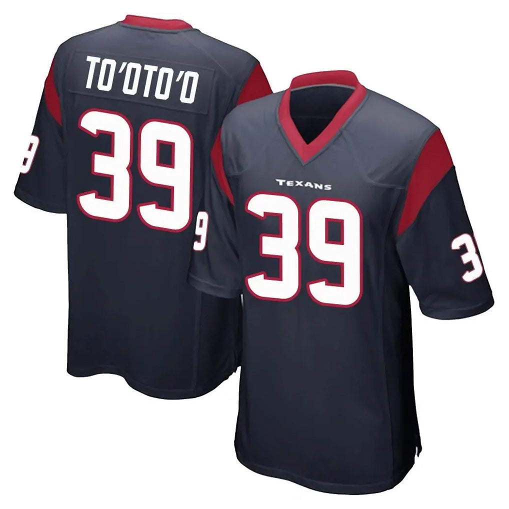 Elroe H.Texans #39 Henry To'oTo'o Player Navy Home Game Stitched Jerseys