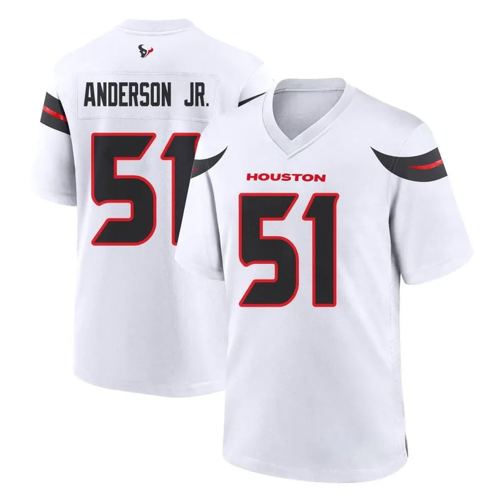 Elroe H.Texans #51 Will Anderson Jr. Player White Home Game Stitched Jerseys