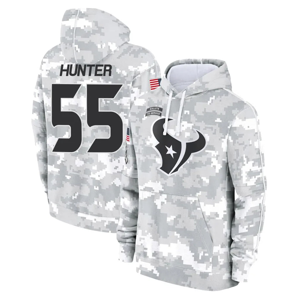 Elroe H.Texans #55 Danielle Hunter Player Arctic Camo Salute to Service Hoodies Limited Game Stitched Jerseys