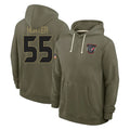 Elroe H.Texans #55 Danielle Hunter Player Olive Salute to Service Pullover Hoodies Limited Stitched Jerseys