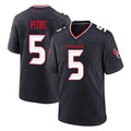 Elroe H.Texans #5 Jalen Pitre Player Navy Team Home Game Stitched Jerseys
