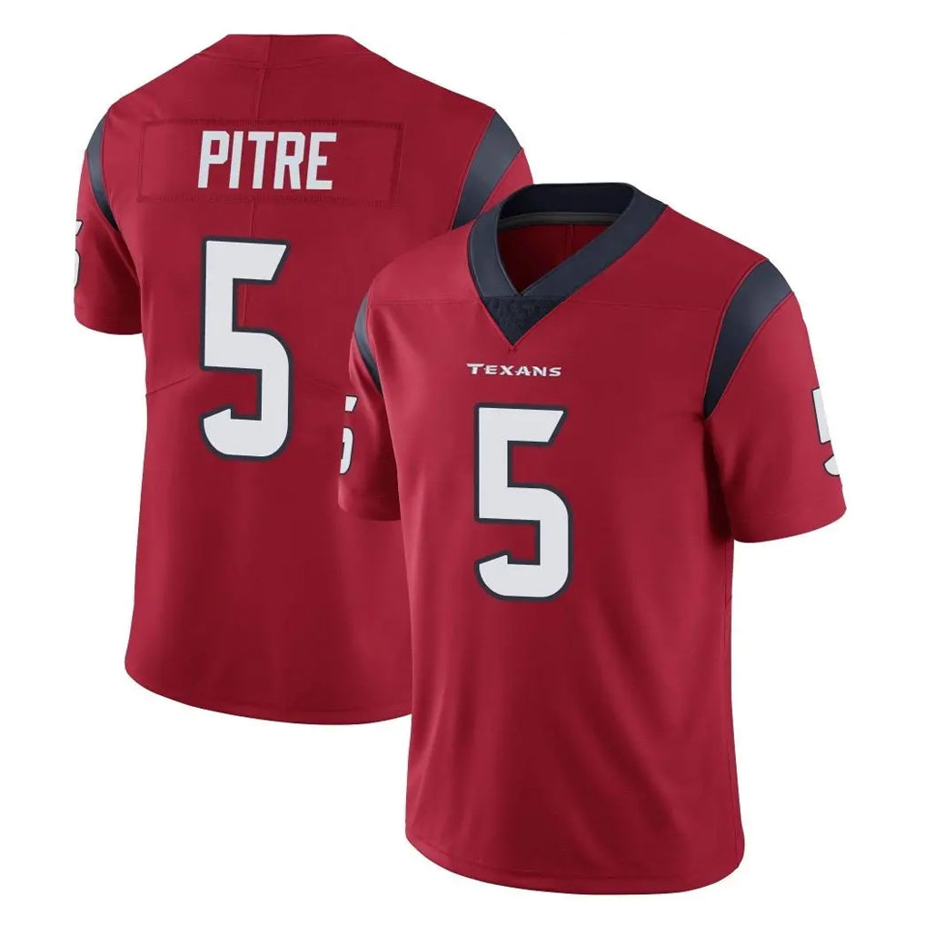 Elroe H.Texans #5 Jalen Pitre Player Red Limited Vapor Untouchable Home Game Stitched Jerseys